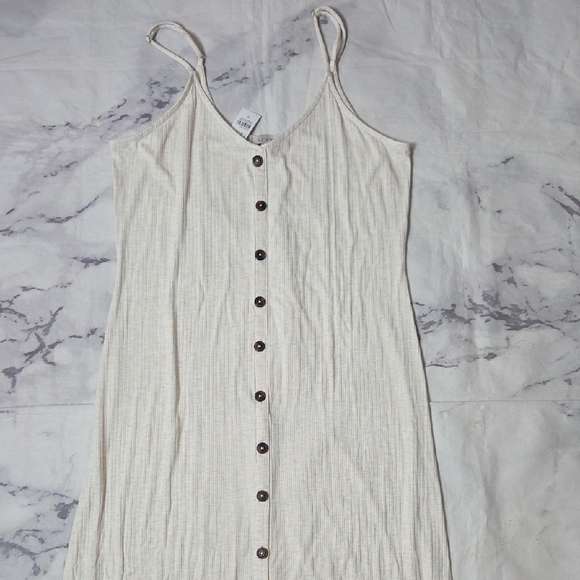 LOFT Dresses & Skirts - LOFT Cream Button-Front Midi Dress